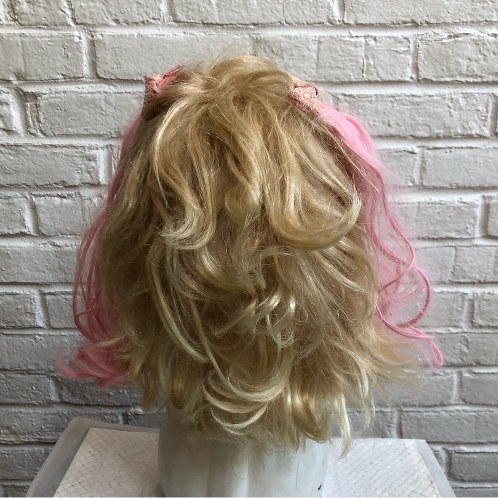 Pink glitter bow barrettes Pink hair extensions Festival Coquettegirl CosPlay - Picture 7 of 8